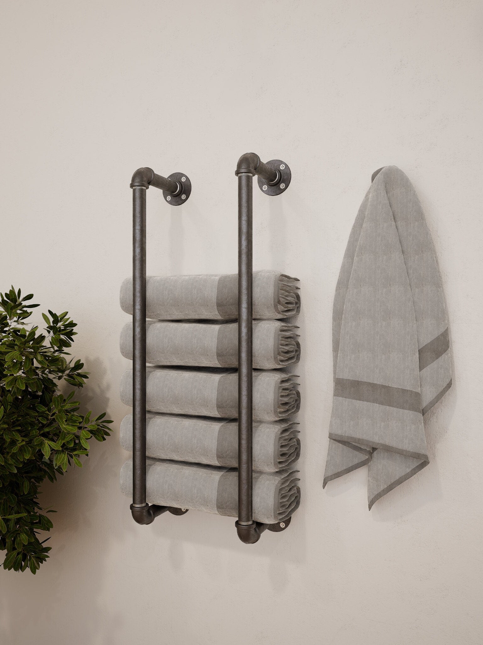 Self-adhesive Bathroom Towel Rack Holder Without Drilling, Wall
