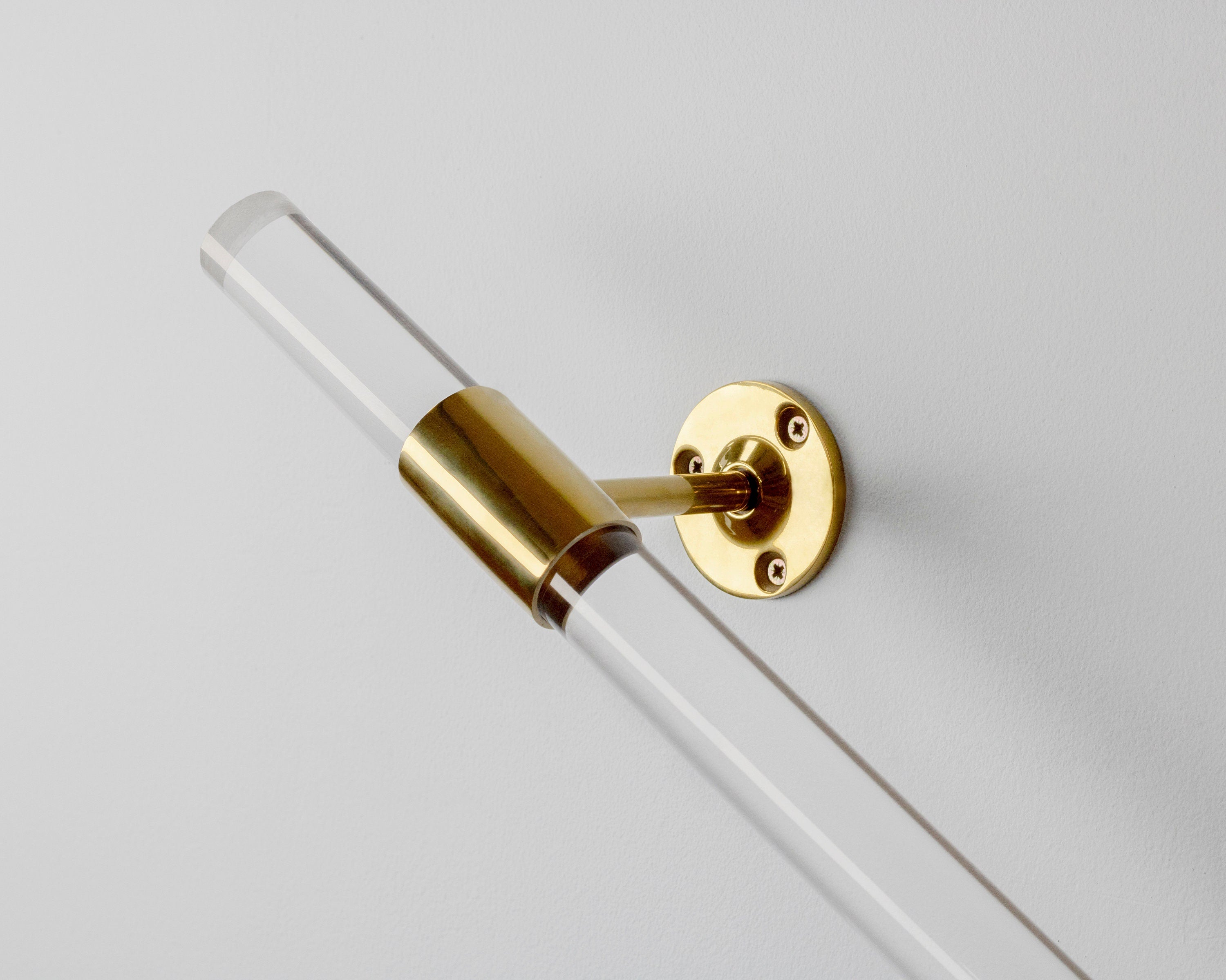 Modern Lucite and Brass Hardware