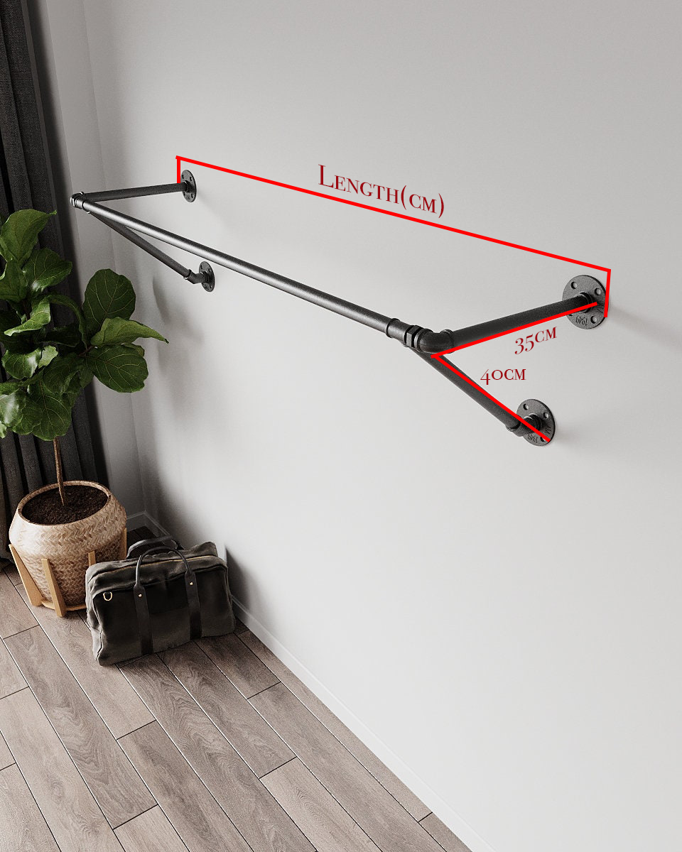 Wall-Mounted Heavy-Duty Pipe Clothes Rail