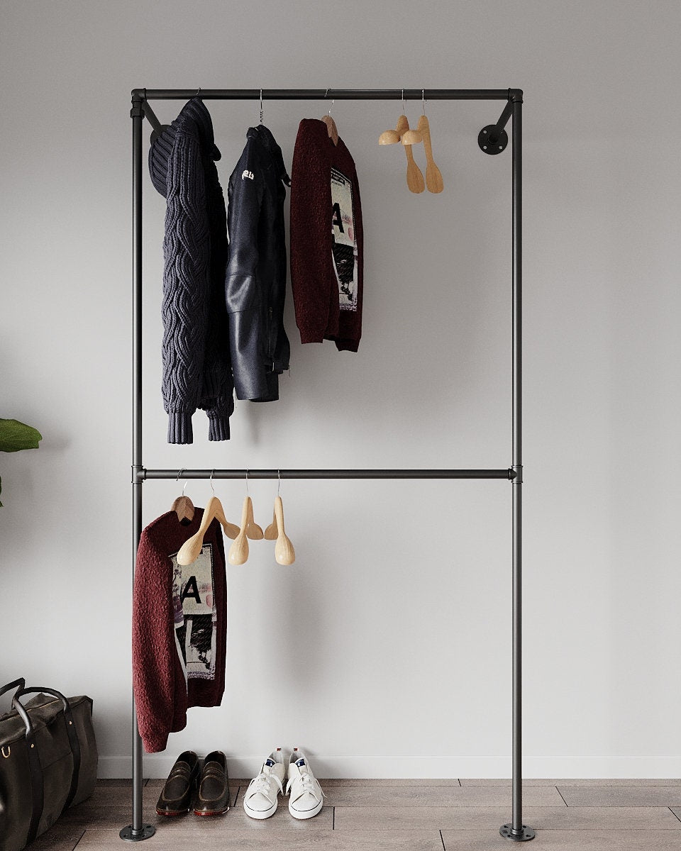 Eenux Modern Closet Solution: Heavy-Duty Pipe Clothes Rail Sturdy and Efficient