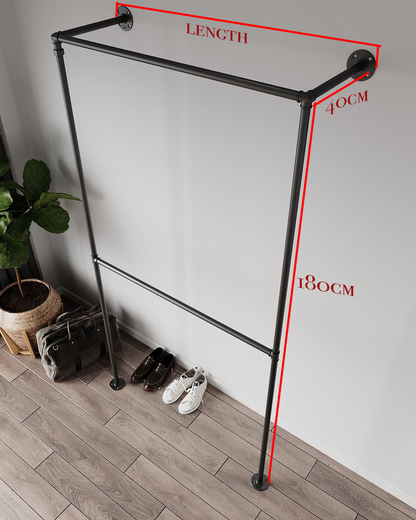 Eenux Modern Closet Solution: Heavy-Duty Pipe Clothes Rail Sturdy and Efficient