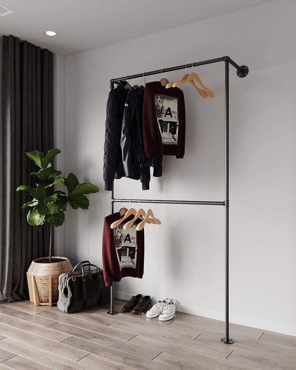 Eenux Modern Closet Solution: Heavy-Duty Pipe Clothes Rail Sturdy and Efficient