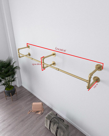 Gold Wall Mounted Clothing Rack