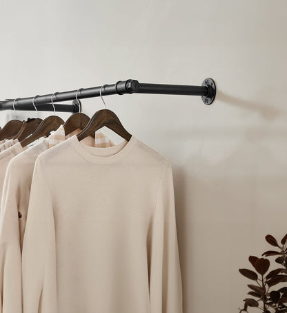 Muse Wall Mounted Pipe Clothes Rail for Easy Organization