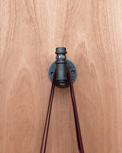 Sturdy Pipe Coat Hanger Clothes Hook with a rustic finish, perfect for hanging coats, hats, and scarves.