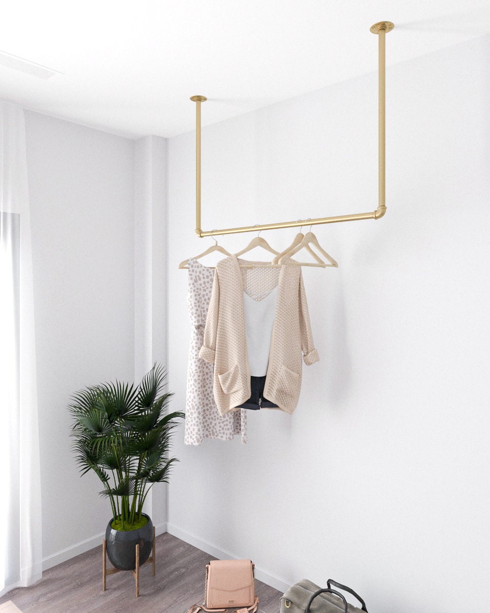 Ceiling mounted clothes online rod