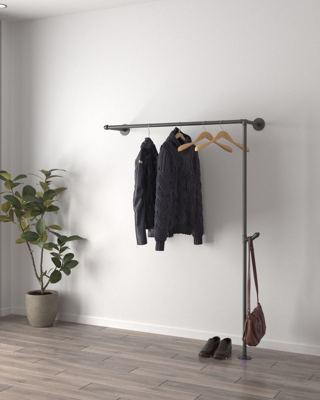 100cm Clothes Rack Slim Stylish Space Saving - Wood - Home & Lifestyle >  Personal