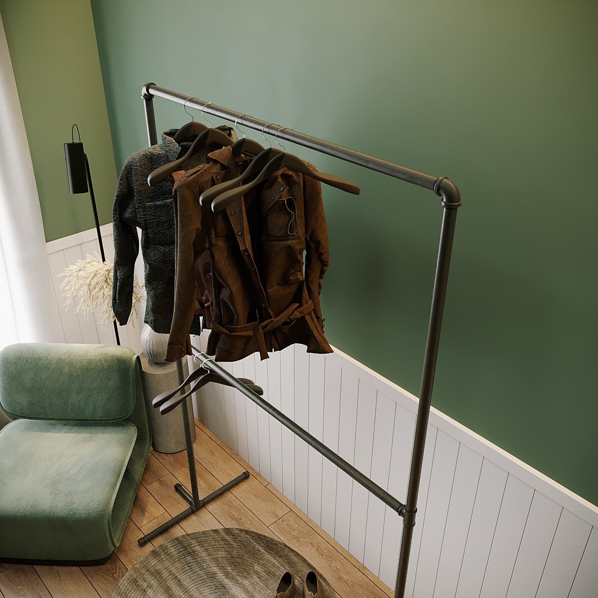 Galvanised pipe clothes online rack