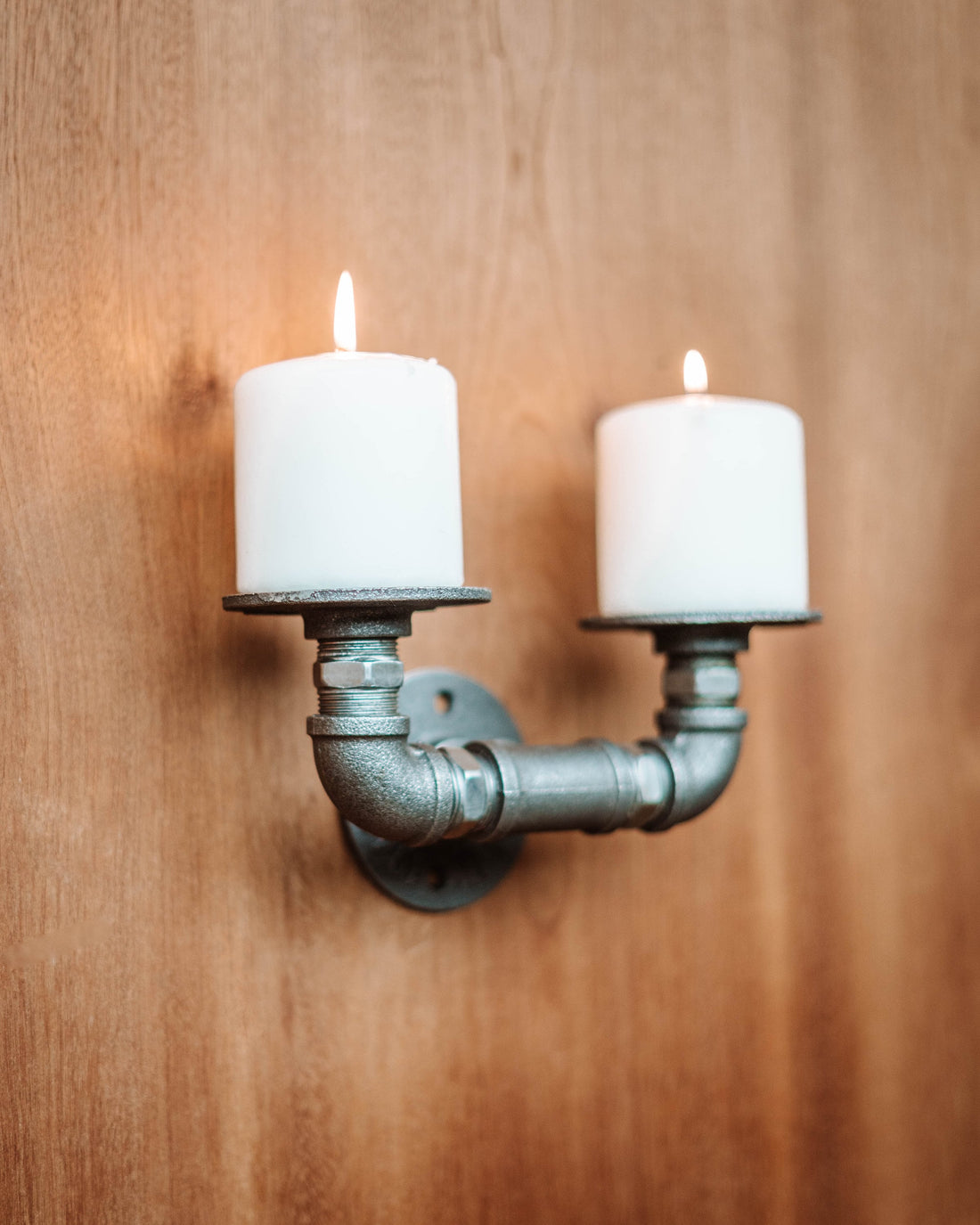 Pipe Wall Mounted Candle Holder