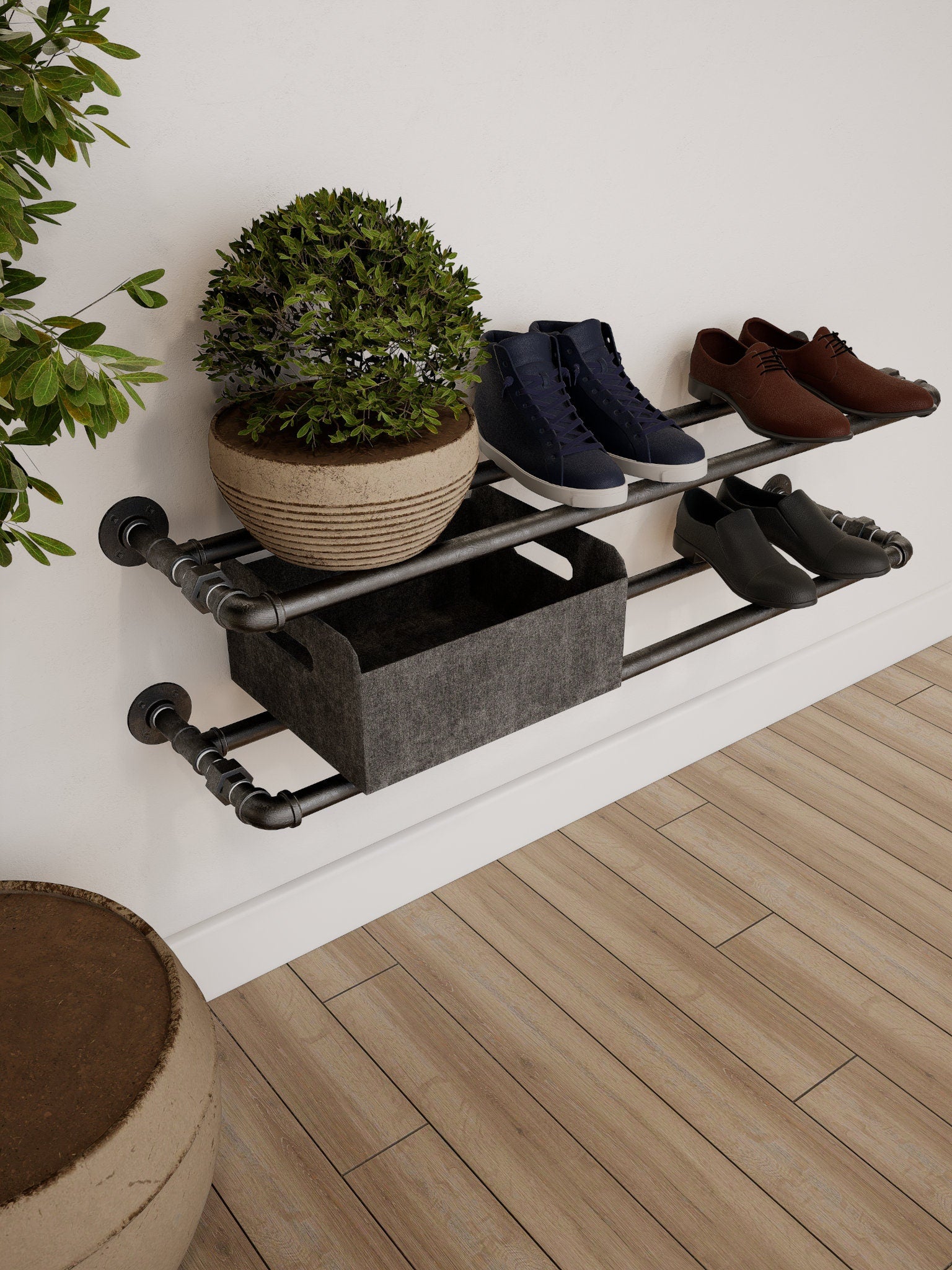 Wall mounted boot on sale storage