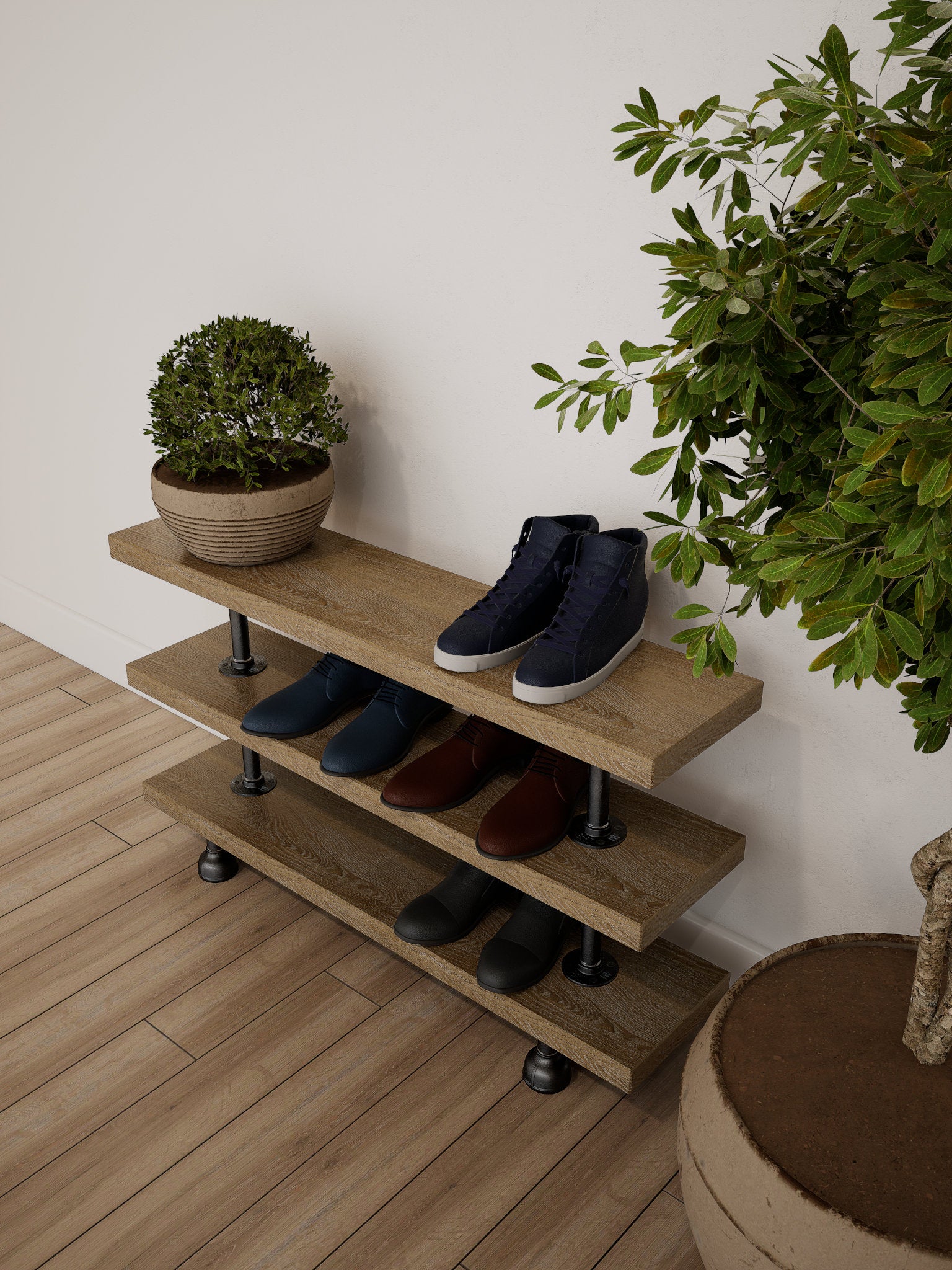 Wood shoe deals storage rack