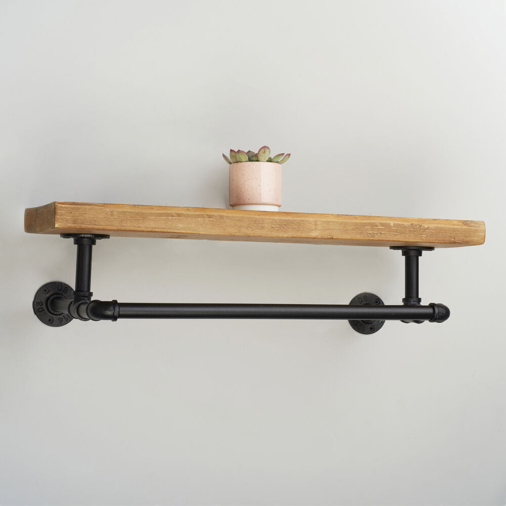 Pipe Wall Mounted Shelves Clothes Rack